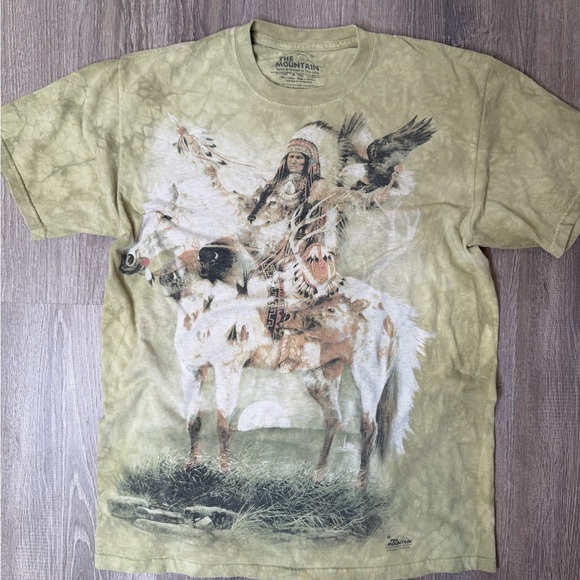 The Mountain Other - Vintage The Mountain Graphic T-Shirt Western Horse Eagle Faded USA Made Men’s M